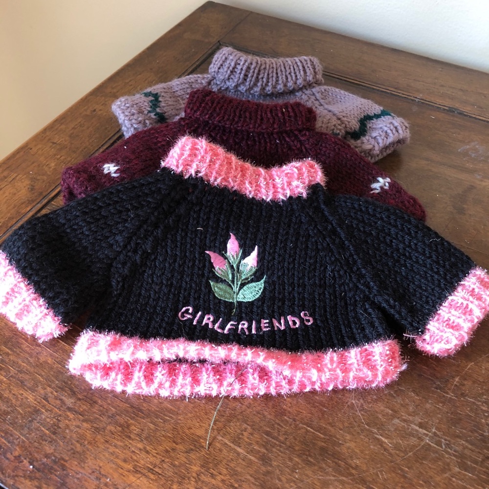 Collection of sweaters. Fit bears or dolls.